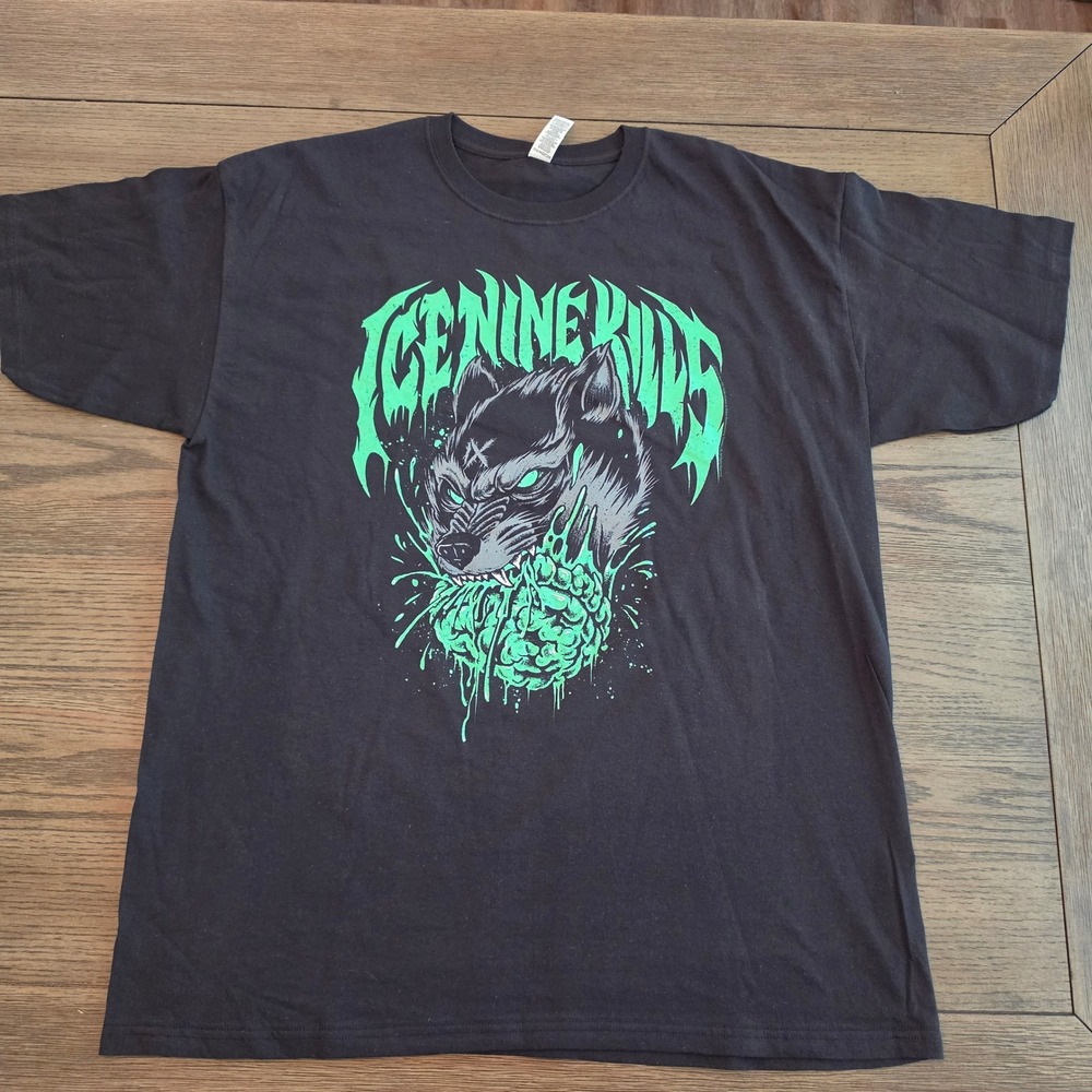 Ice Nine Kills Wolf Brain Graphic T-Shirt Black XL Metalcore Band Tee NWOT